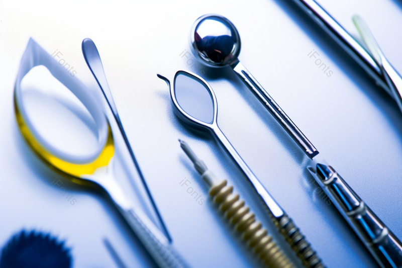 不锈钢牙科医疗设备工具摄影图加紫色滤镜,高清,摄影图,摄影图片,图片大全,摄影图免费下载